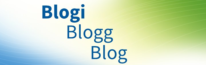 Blogibanneri, jossa tekstit Blogi, Blogg, Blog