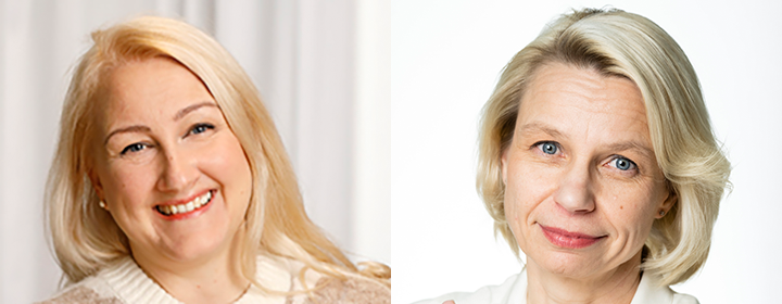 Maiju Gyran (kuvassa vasemmalla) työskentelee johtavana tiedeasiantuntijana Suomen Akatemiassa ja Floora Ruokonen (@FlooraRn) toimii johtajana Akatemian tutkimusympäristöjen vastuualueella.