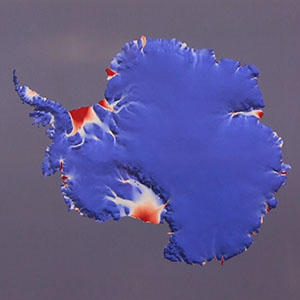Etelämantereen sulaminen kuvattuna karttaan